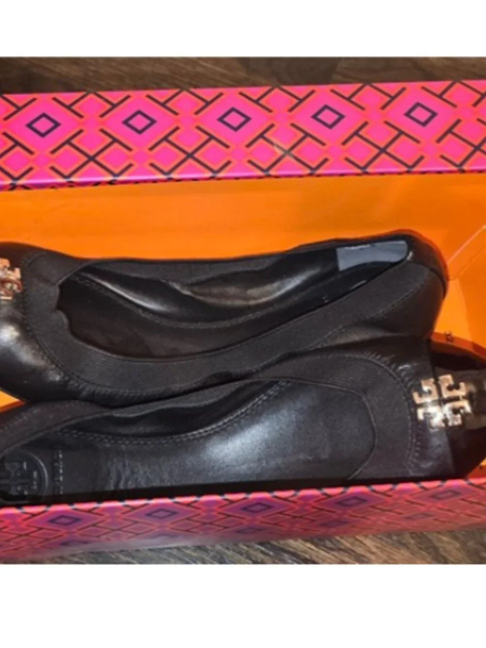 MSRP $248 | Tory Burch Jolie Cap-Toe Ballet Flats – Black – Size 7.5 – NIB